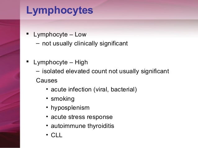 What can cause low lymphocytes and high neutrophils?