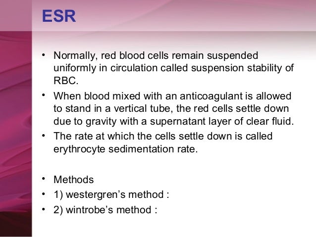 What is the importance of a sedimentation rate blood test?
