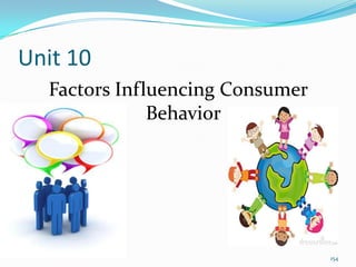 Unit 10
  Factors Influencing Consumer
              Behavior




                                 154
 
