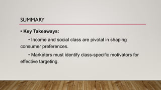 Consumer behavior : Income & social class | PPTX