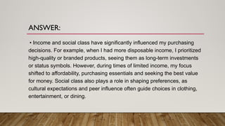Consumer behavior : Income & social class | PPTX