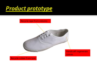 Recycle rope from industry

Handcraft regenerate
canvas
Recycle rubber from tyre

 