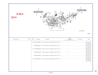 331
Ref.
Qtd.
Item de serviço T.M.O. Nº da peça Descrição CBR600F Nº de série Nota
Nº
FM FN FP FR FS FT SET
(17) 64357-MV9-930ZB Faixa A Esquerda, Carenagem Central *Tipo 16* ............... – – 1 – – – – ................... .................. AR, BR, E, ED,
F, G, MX, SP,
SW, U, 2G, 3G
64357-MV9-930ZC Faixa A Esquerda, Carenagem Central *Tipo 17* ............... – – 1 – – – – ................... .................. AR, BR, E, ED,
F, G, MX, SP,
SW, U, 2G, 3G
18 64358-MV9-930ZA Faixa B Esquerda, Carenagem Central *Tipo 15* ............... – – 1 – – – – ................... .................. AR, BR, E, ED,
F, G, MX, SP,
SW, U, 2G, 3G
64358-MV9-930ZB Faixa B Esquerda, Carenagem Central *Tipo 16* ............... – – 1 – – – – ................... .................. AR, BR, E, ED,
F, G, MX, SP,
SW, U, 2G, 3G
64358-MV9-930ZC Faixa B Esquerda, Carenagem Central *Tipo 17* ............... – – 1 – – – – ................... .................. AR, BR, E, ED,
F, G, MX, SP,
SW, U, 2G, 3G
19 64359-MV9 930ZA Faixa C Esquerda, Carenagem Central *Tipo 15*............... – – 1 – – – – ................... .................. AR, BR, E, ED,
F, G, MX, SP,
SW, U, 2G, 3G
C-35.3
Faixas
(FP)
15.09.97
 
