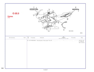 Ref.
Qtd.
Item de serviço T.M.O. Nº da peça Descrição CBR600F Nº de série Nota
Nº
FM FN FP FR FS FT SET
(27) 83713-MV9-840ZC Faixa Esquerda, Tampa Lateral *Tipo 26*........................... – – – 1 – – – ................... .................. AR, BR, E, ED,
F, G, MX, SP,
SW, U, 2G, 3G
C-35.5
Faixas
(FR)
358
15.09.97
 