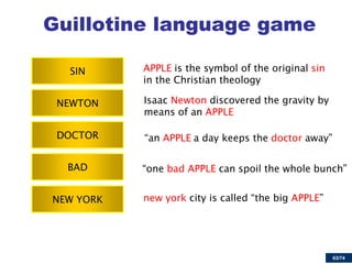 63/74 
Guillotine language game 
63  