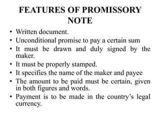 Written Promise NEGOTIABLE INSTRUMENTS | PPTX