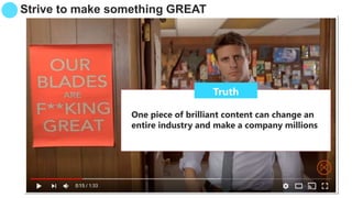 Strive to make something GREAT
One piece of brilliant content can change an
entire industry and make a company millions
Tr...
