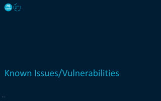 Known Issues/Vulnerabilities
4 |
 