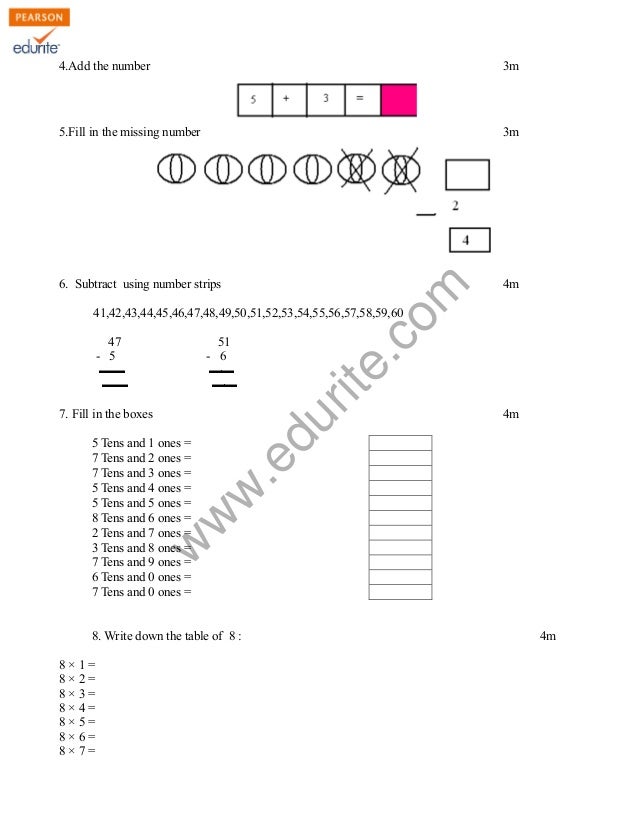Class 1 Cbse Maths Sample Papers Model 2 Class 1 Cbse Maths Sample Papers Model 2