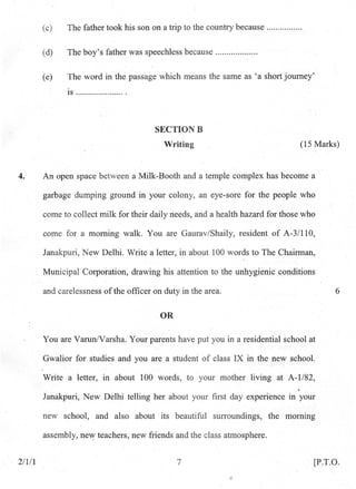 Class 10 Cbse English Language Literature QP Term 2 Set 2 | PDF