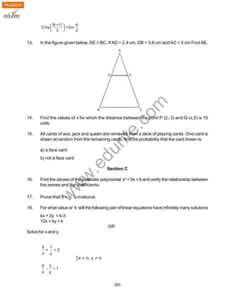 Class 10 Cbse Maths 2010 Sample Paper Model 2 | PDF