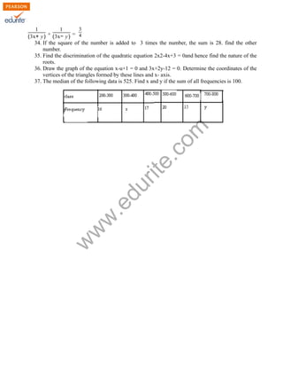 Mathematics grade 10 term 3 question papers 2021 image