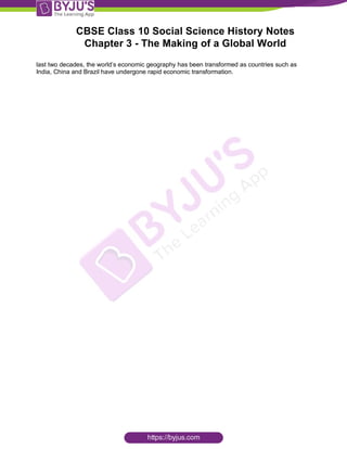 Cbse Class 10 Social Science History Notes Chapter 3 The Making Of A