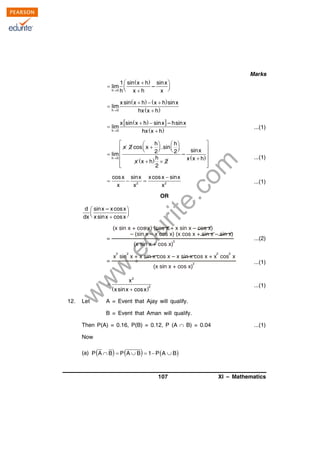 Class 11 Cbse Maths Sample Paper 2012 | PDF