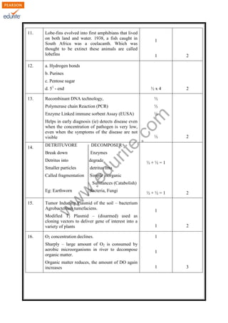 Cbse Class 12 Biology Sample Paper 2012-13 Model 1 | PDF