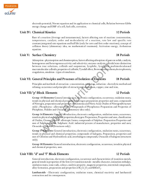 mathematical relation factor Cbse 2014 Syllabus Class 12 Chemistry mathematical relation factor Cbse 2014 Syllabus Class 12 Chemistry