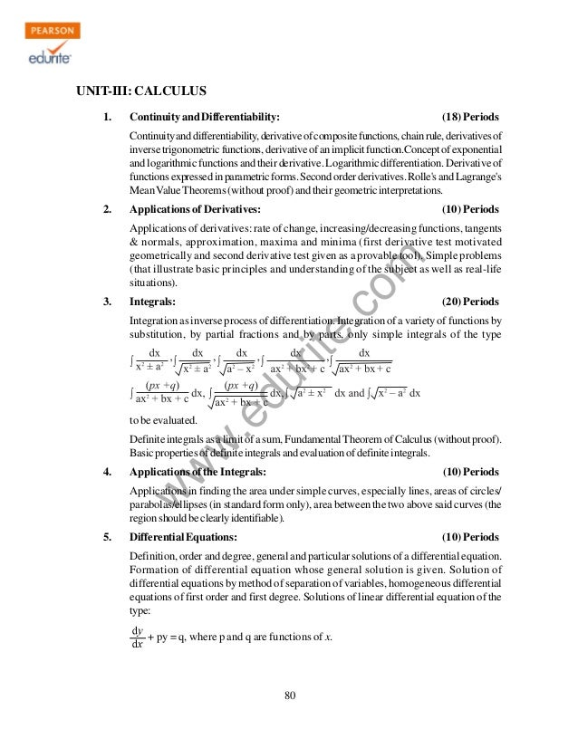 Class 12 Cbse Maths Syllabus 2011-12