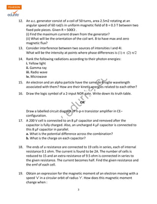 Class 12 Cbse Physics Sample Paper 2013 Model 1 | PDF