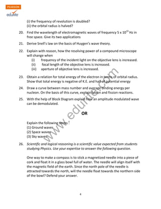 Class 12 Cbse Physics Sample Paper 2013 Model 1 | PDF