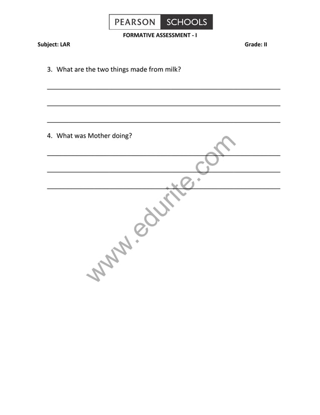 Class 2 CBSE English Question Paper FA 1 PDF