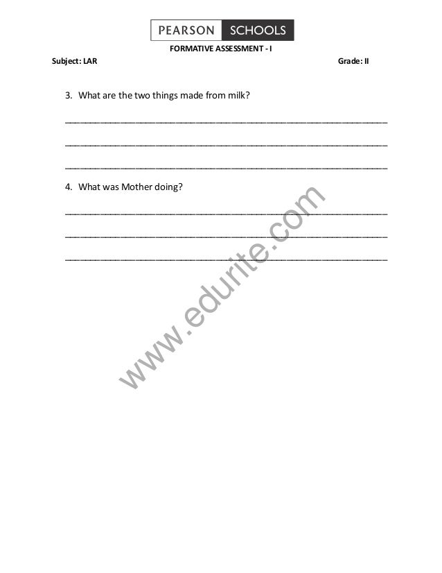 Class 2 CBSE English Question Paper FA 1
