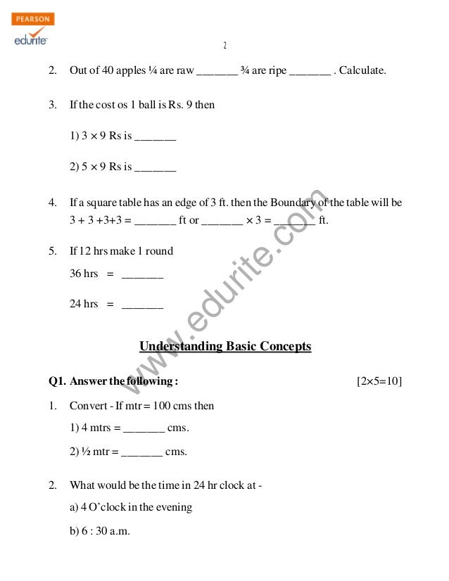 Class 4 Cbse Maths Question Paper Class 4 Cbse Maths Question Paper
