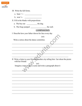 Class 5 Cbse English Question Paper | PDF