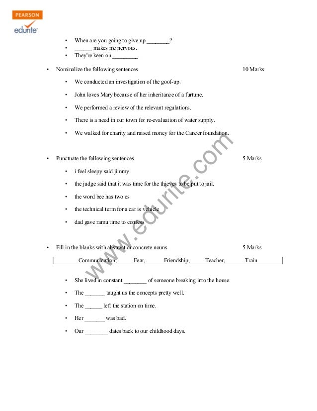 Class 5 Cbse English Sample Paper Model 1