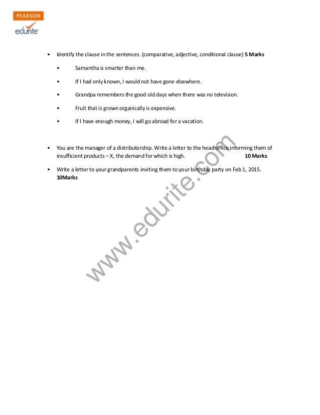 Class 6 Cbse English Sample Paper Model 3