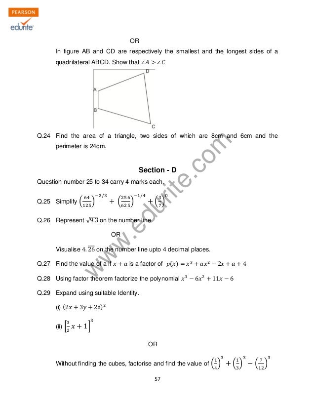 Class 9 Cbse Maths Sample Paper Term 1 Model 1 Class 9 Cbse Maths Sample Paper Term 1 Model 1
