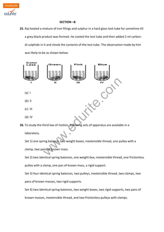 Class 9 Cbse Science Sample Paper Term 1 Model 2 | PDF