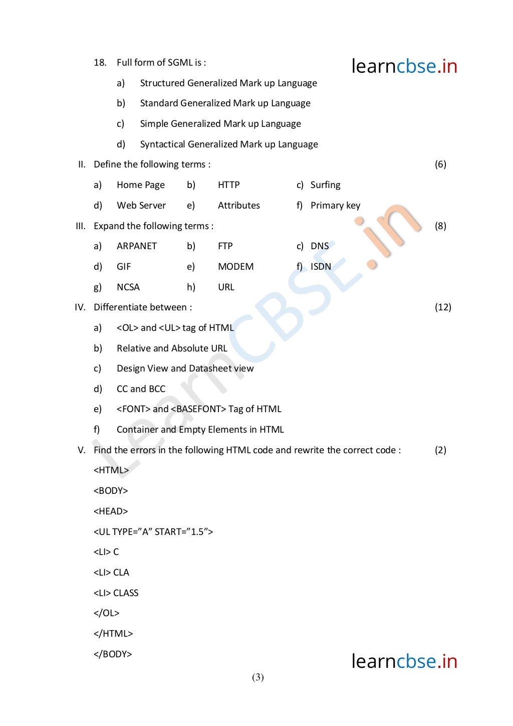 Cbse class 10 computer science sample paper sa1 2014 (1)