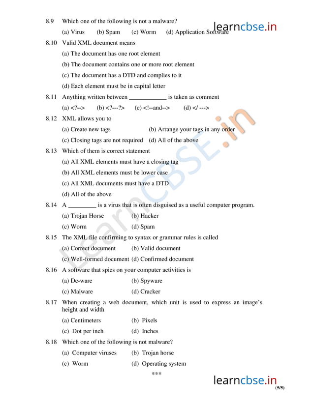 Cbse class 10 computer science sample paper sa2 2014 PDF