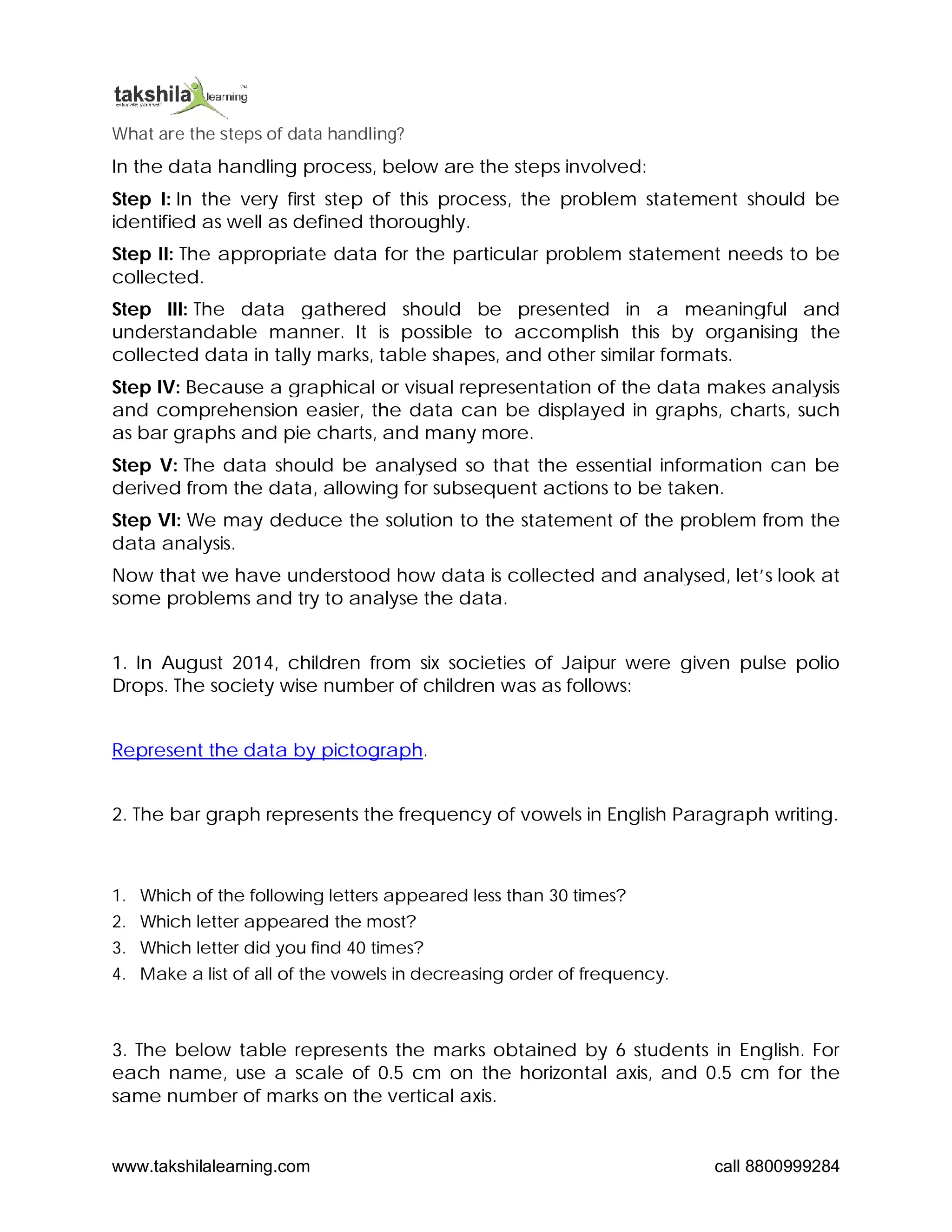 CBSE Class 6 Maths Data Handling Worksheets with Answers | PDF