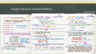 Integers Revision Solved Problems
Morescorecbse
 