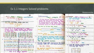 Ex 1.1 Integers Solved problems
Morescorecbse
 