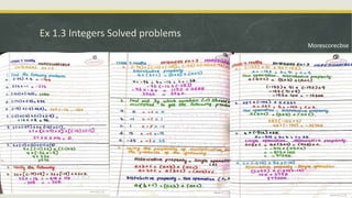 Ex 1.3 Integers Solved problems
Morescorecbse
 