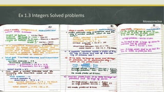 Ex 1.3 Integers Solved problems
Morescorecbse
 