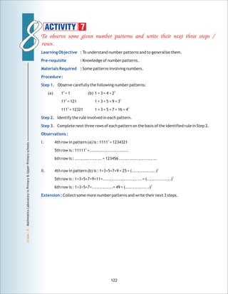 88
Grade:8-MathmaticsLaboratoryinPrimary&UpperPrimaryschools
122
ACTIVITY 7
 