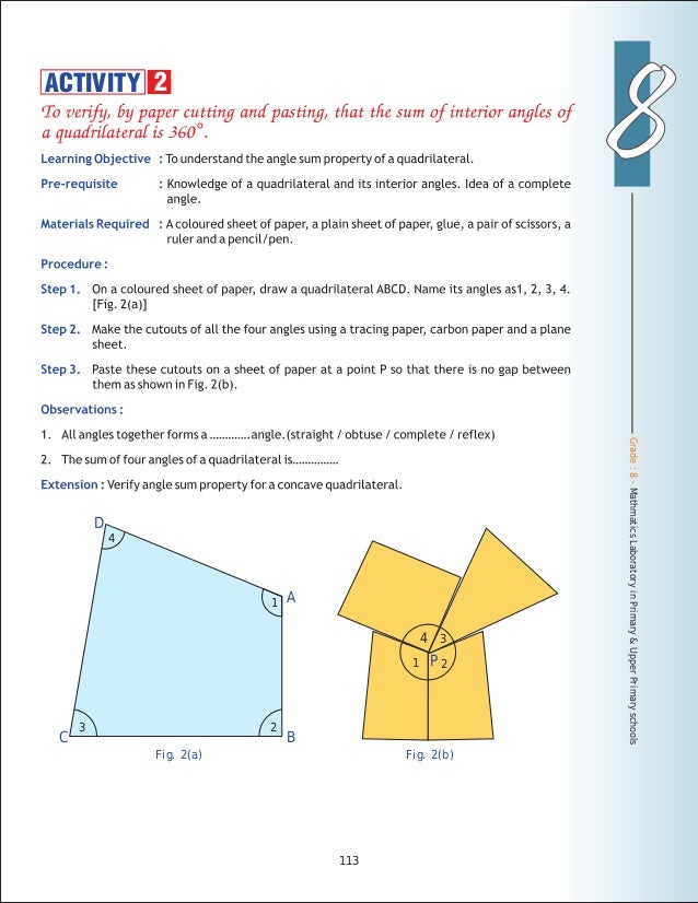 exterior angle sum property of a triangle activity angle sum