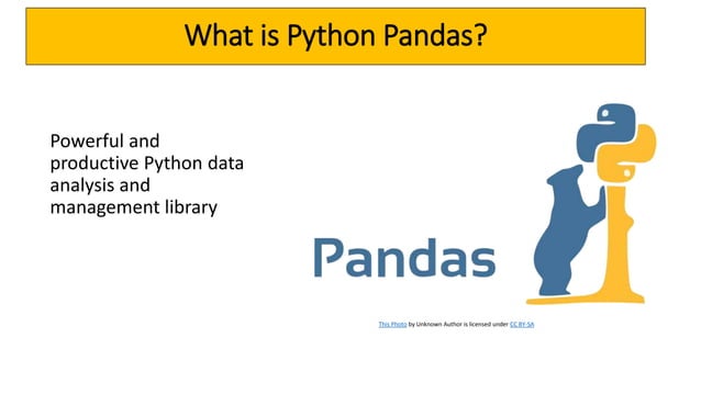 Data Analysis with Python Pandas | PPTX