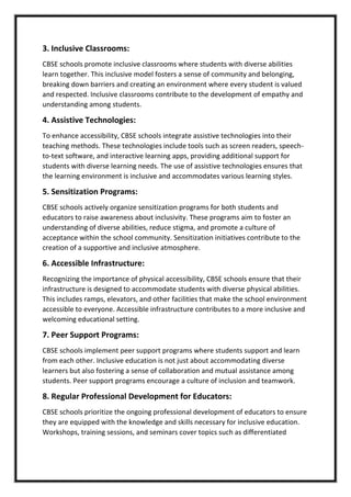 CBSE Schools Pioneers of Inclusive Education for Diverse Learners | PDF