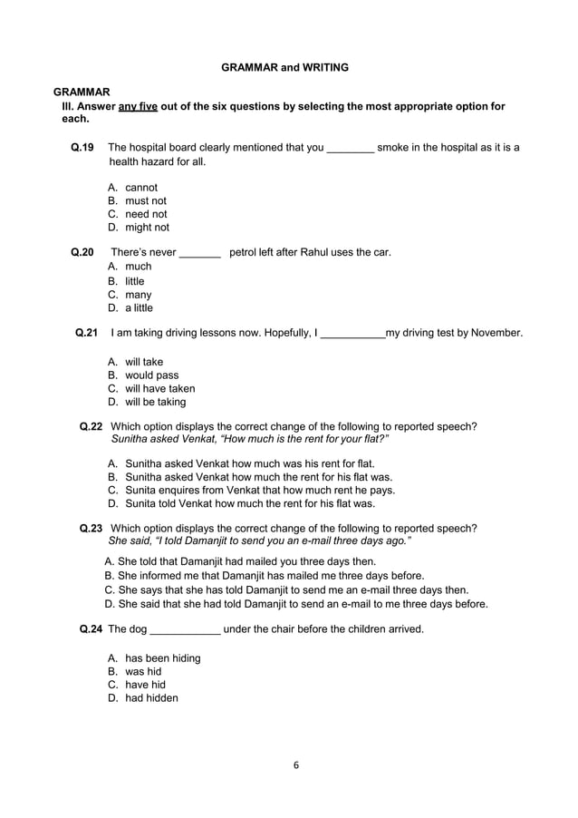 CBSE SAMPLE QUESTION PAPER X English and KEY