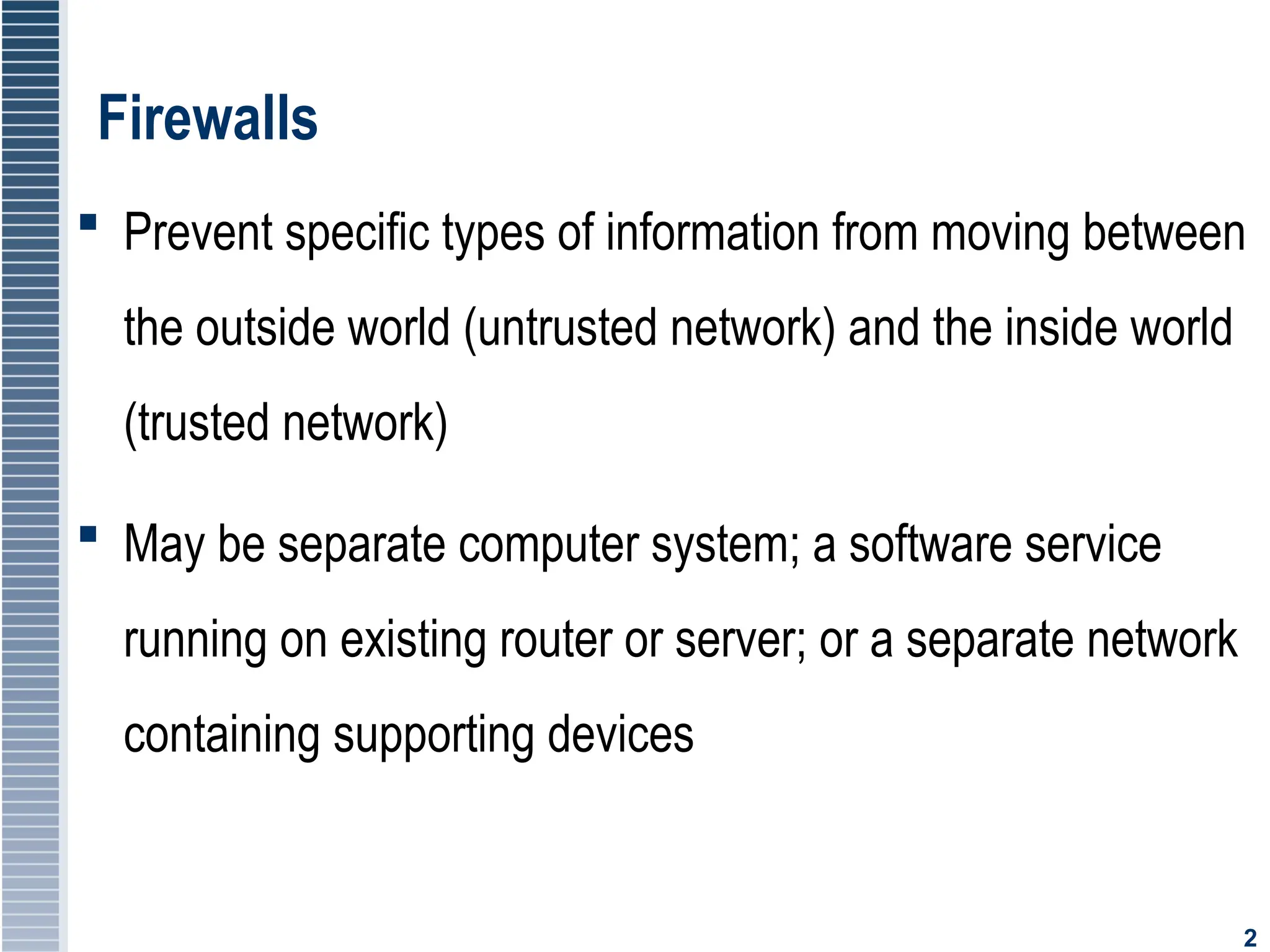 Firewalls, Types of Firewalls, Advantages | PPT