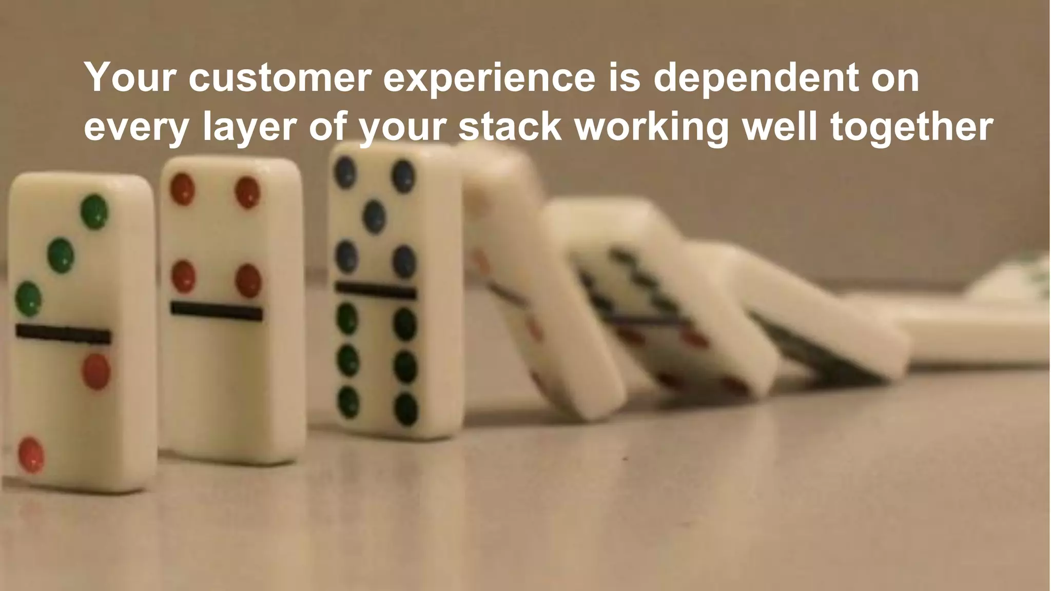 Your customer experience is dependent on
every layer of your stack working well together
 