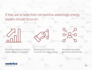 If they are to keep their competitive advantage, energy
leaders should focus on:
Prioritising energy as a route to
deeper ...