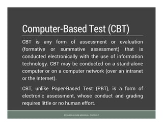 Computer Based Test (CBT) by Simeon Ayoade Adedokun | PDF