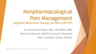 Cognitive Behavioral Interventions for Chronic Pain | PPTX