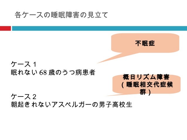 リズム障害と不眠症に対する認知行動療法 リズム障害と不眠症に対する認知行動療法