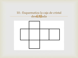 
10.- Esquematiza la caja de cristal
desdoblada
 